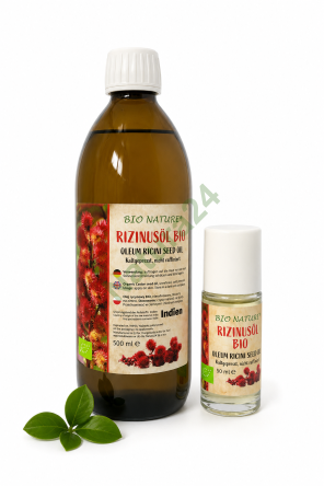 ZESTAW: OLEJ RYCYNOWY BIO Indyjski, 100% czysty, tłoczony na zimno, bez użycia Heksanu  - 500 ML + ROL-ON 50 ML