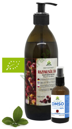 Zestaw Olej rycynowy BIO nierafinowany 500 ml + DMSO 100 ml