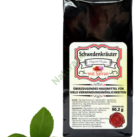 Zioła szwedzkie wg oryginalnej receptury z szafranem cięte/mielone 90,2g - 2