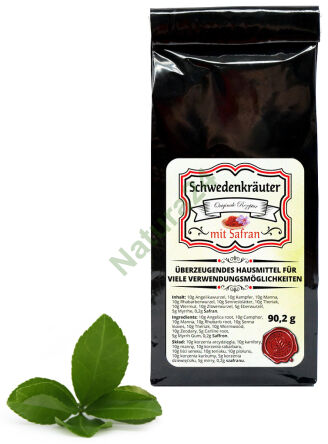 Zioła szwedzkie wg oryginalnej receptury z szafranem cięte/mielone 90,2g