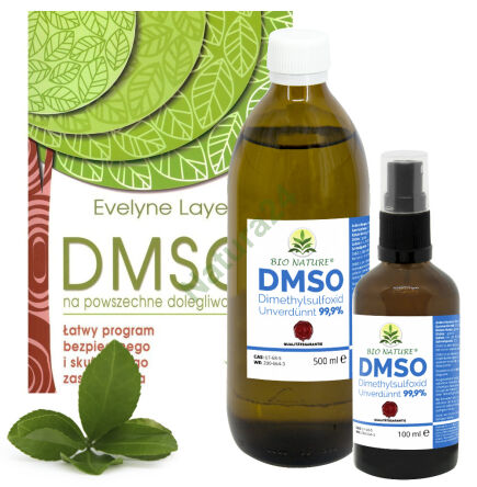 DMSO Dimetylosulfotlenek Czysty 500 ml + 100 ml + Książka DMSO na powszechne dolegliwości